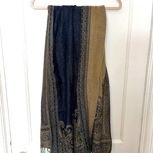 Decorative Shall/Scarf, Blue/Gold